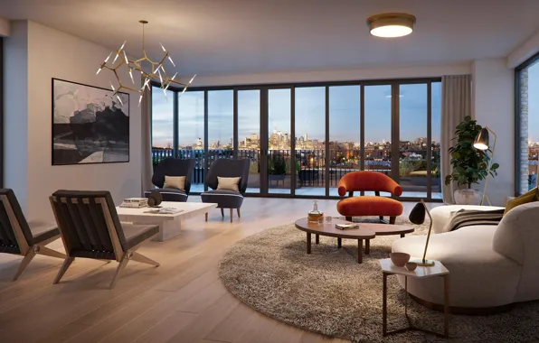 Wallpaper room, interior, megapolis, living room for mobile and desktop ...