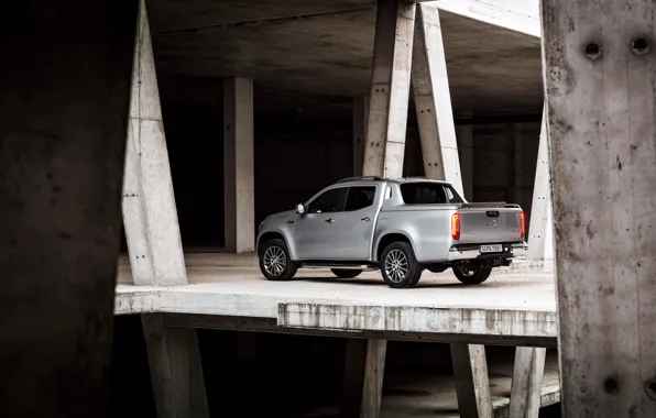 Picture Mercedes-Benz, concrete, pickup, design, 2018, X-Class, gray-silver