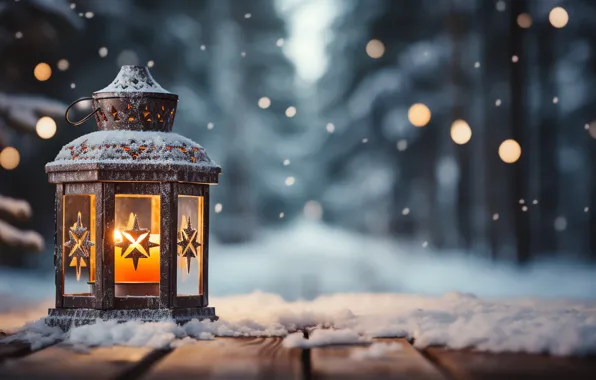 Winter, light, snow, night, nature, candle, Christmas, flashlight