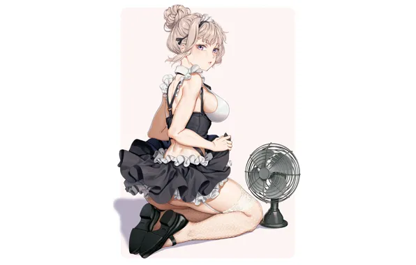 Picture girl, sexy, cleavage, thighhighs, boobs, anime, beautiful, short hair