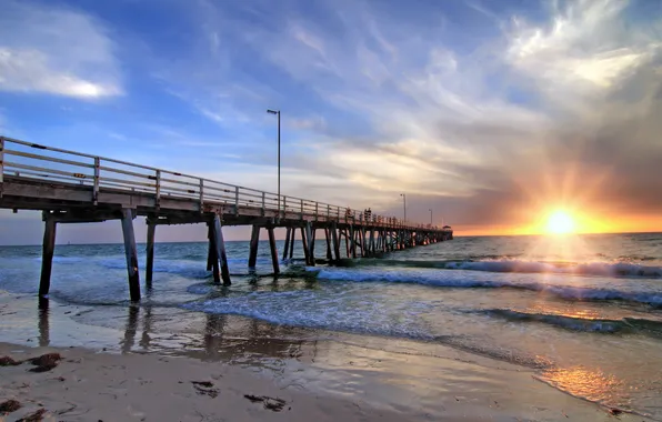 Sea, landscape, bridge, South Australia, Adelaide, Grange