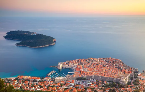 Sea, landscape, island, home, Croatia, Dubrovnik