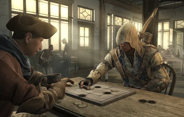 People, the building, plays, assassin, Connor, Assassin’s Creed III, AC III Connor Homestead Game