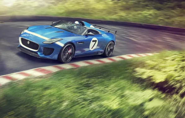 Concept, blue, Jaguar, car, blue, Project 7