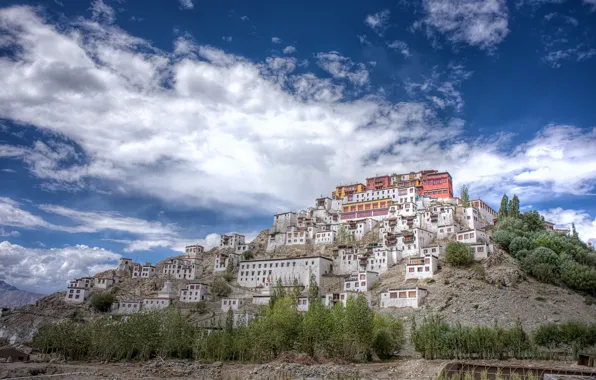 Picture India, Buddhism, India, the thikse monastery, Thikse Monastery