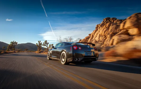 Picture car, Nissan, GT-R, road, sky, R35, Nissan GT-R Track Edition