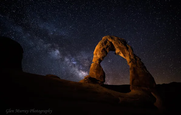 Stars, night, arch, USA