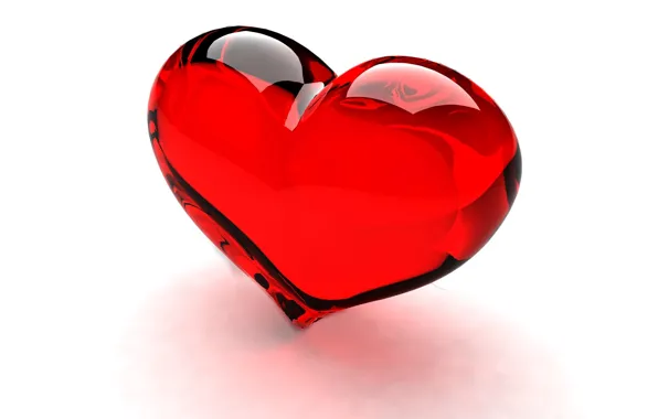 Picture glass, red, heart, transparent