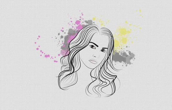 Picture girl, face, figure, canvas