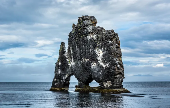 Picture the sky, clouds, rock, Iceland, Iceland, Vestur-Hunavatnssysla