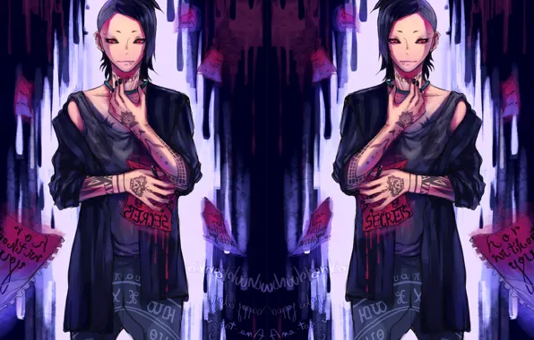 Look, art, tattoo, Gul, Tokyo ghoul, Uta