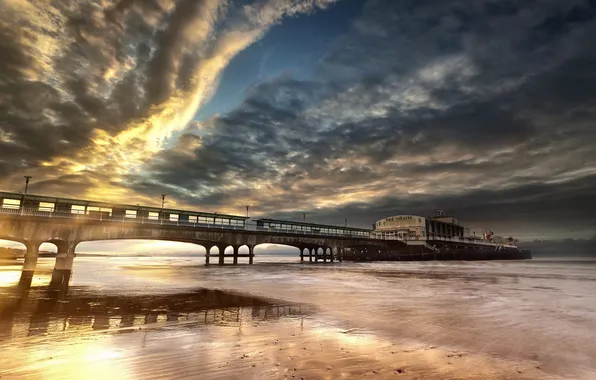 Sea, landscape, bridge