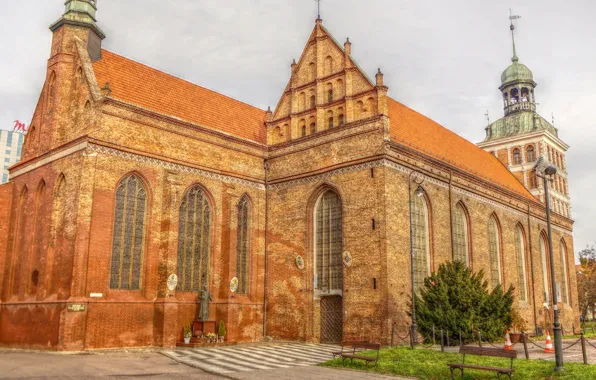 City, street, building, church