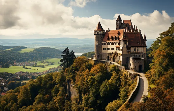 Castle, landscape, view, castle, ancient