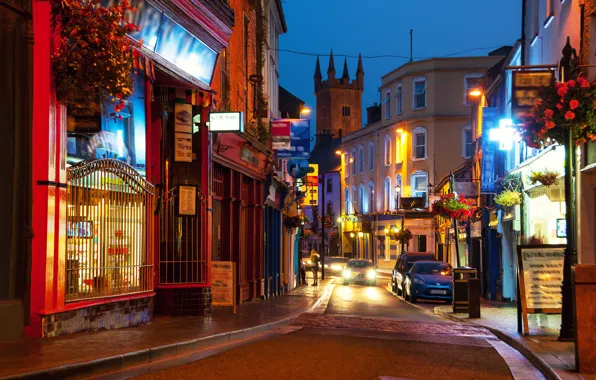 Picture road, the city, excerpt, blur, Ireland, bokeh, Ireland, view