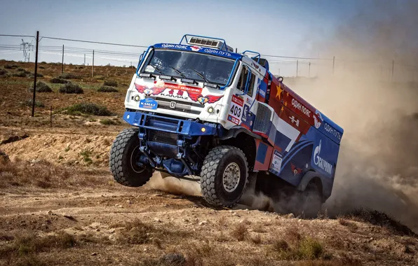 Dust, Machine, Truck, Race, Master, Kamaz, Rally, KAMAZ-master