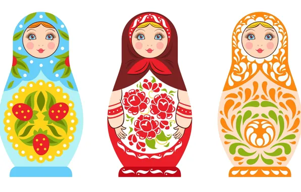 A number, Russia, Art, Toys, Matryoshka dolls, Russian ornament