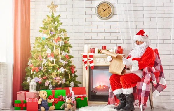 Picture New Year, Christmas, merry christmas, decoration, christmas tree, santa claus
