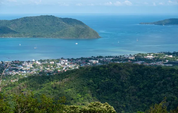 Sea, clouds, blue, green, island, Thailand, Phuket, Thailand