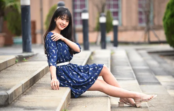 Picture look, dress, legs, Asian, bokeh