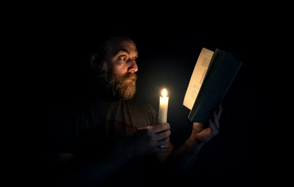 Picture people, candle, book