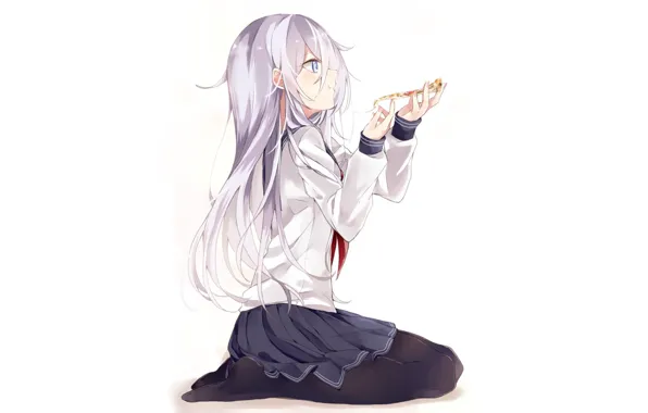 Girl, background, anime, art, Naval Collection