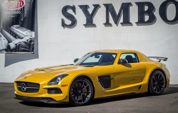 Mercedes-Benz, AMG, Black, SLS, Yellow, Edition