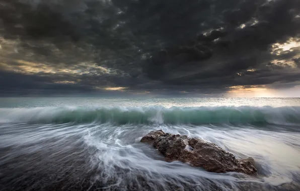 Sea, wave, the sky, landscape