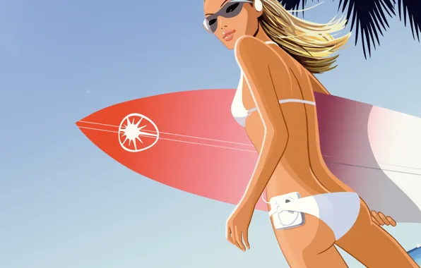 Swimsuit, Vector, surfer, player
