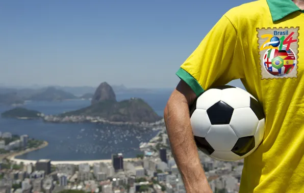 The ball, t-shirt, logo, football, flag, World Cup, Brasil, FIFA