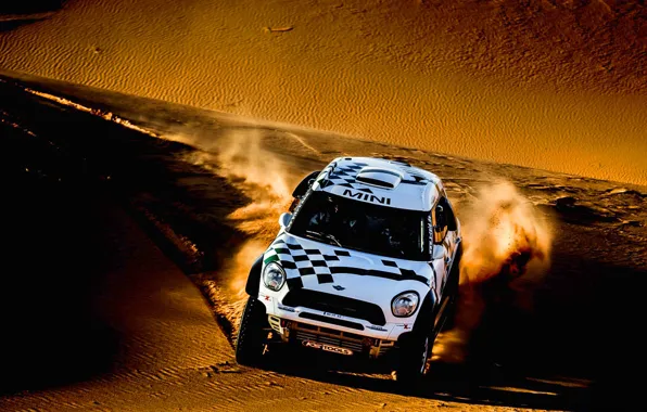 Sand, Mini, White, Sport, Speed, Race, Rally, Rally