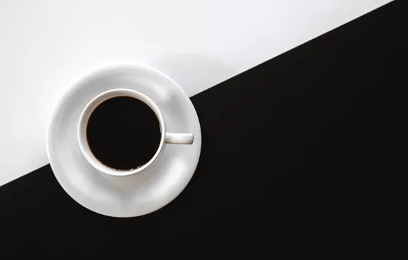 White, coffee, minimalism, line, black, contrast, Cup, part