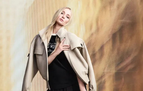 Look, pose, background, model, portrait, actress, jacket, blonde