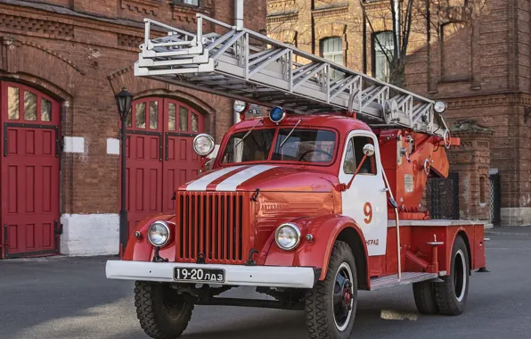 Machine, fire, Soviet, GAZ-51