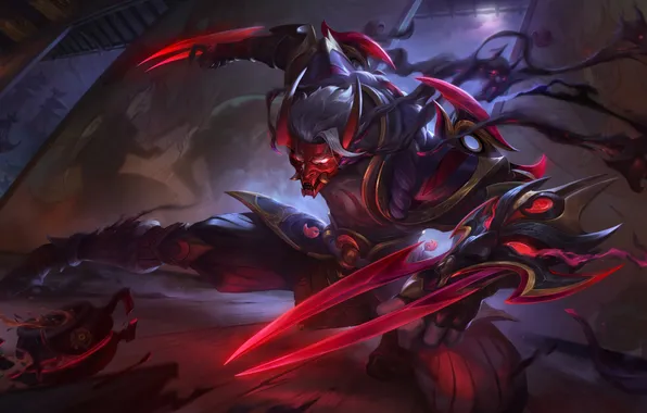 Art, League of Legends, Skin, LoL, Zed, Blood Moon