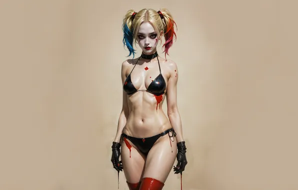 Girl, background, Harley Quinn