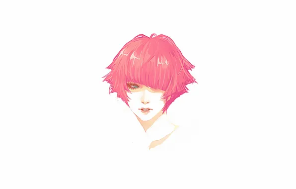 Portrait, Girl, head, red, short hair