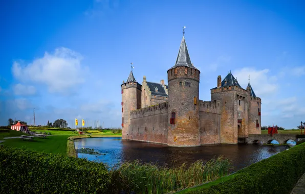 Picture castle, Netherlands, Holland, Muiden Castle