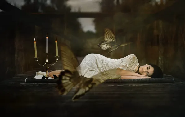 Picture girl, butterfly, Marta Belda