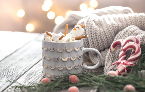 Decoration, Christmas, mug, New year, christmas, vintage, winter, cup