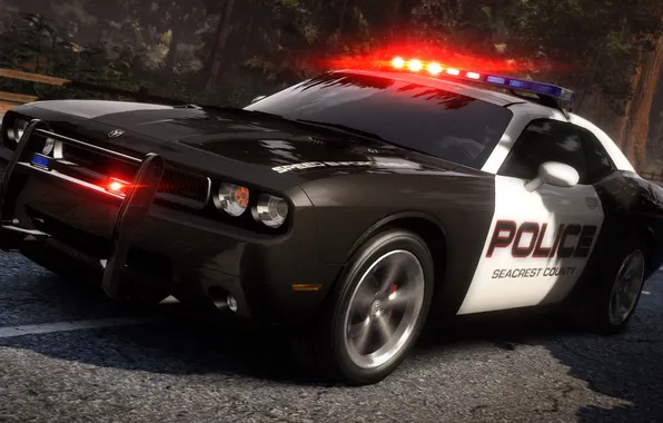 Picture road, police, chase, need for speed, Dodge Challenger, hot pursuit