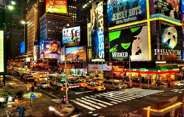 Busy Time Square 4K wallpaper download