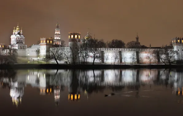 Picture the evening, the monastery, Novodevichy