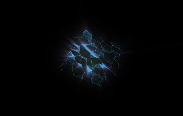 Abstract, future, space, black, minimalism, blue, cosmos, plexus