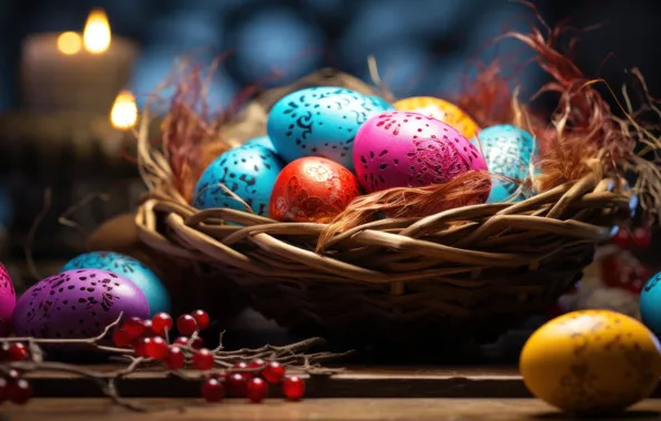 Holiday, bright, eggs, spring, blue, Easter, socket, pink