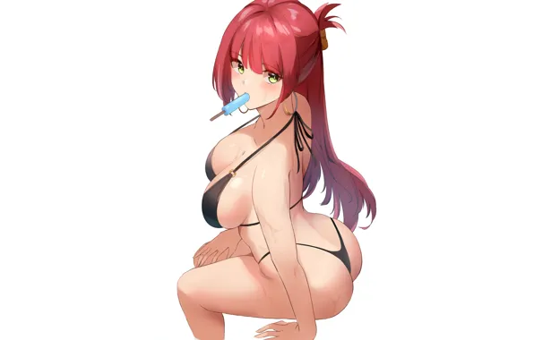 Kawaii, red, girl, sexy, ass, Hot, Anime, red hair