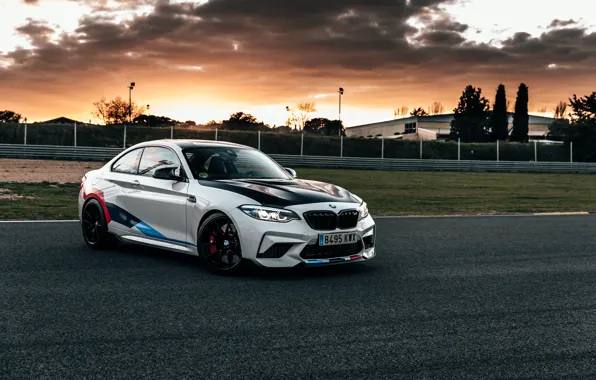 Sunset, the evening, BMW, racing track, 2018, Competition, F87, BMW M2