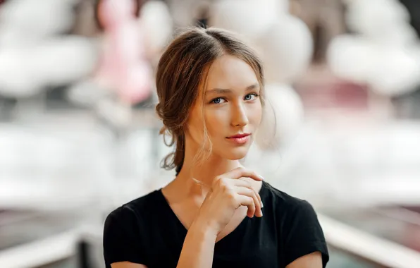 Look, face, pose, background, model, portrait, hands, makeup