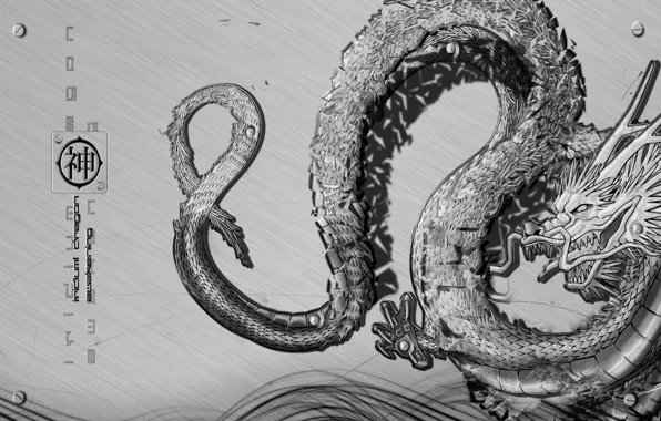 Dragon, figure, graphics, scales, mouth, tail, characters, claws