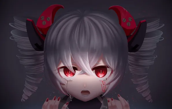Girl, tears, tails